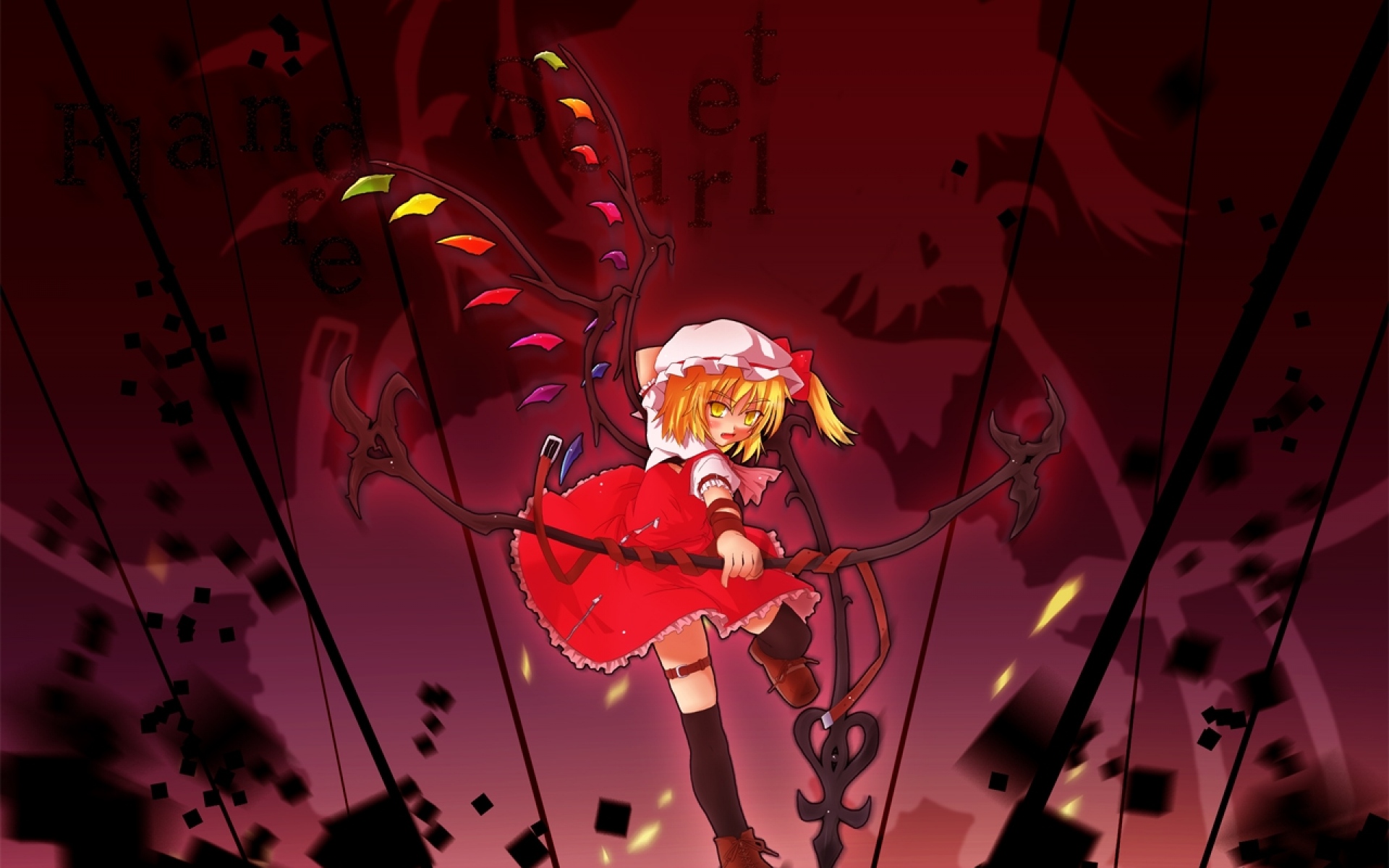 Картинки Алый touhou, девушка, платье, движение фото и обои на рабочий стол