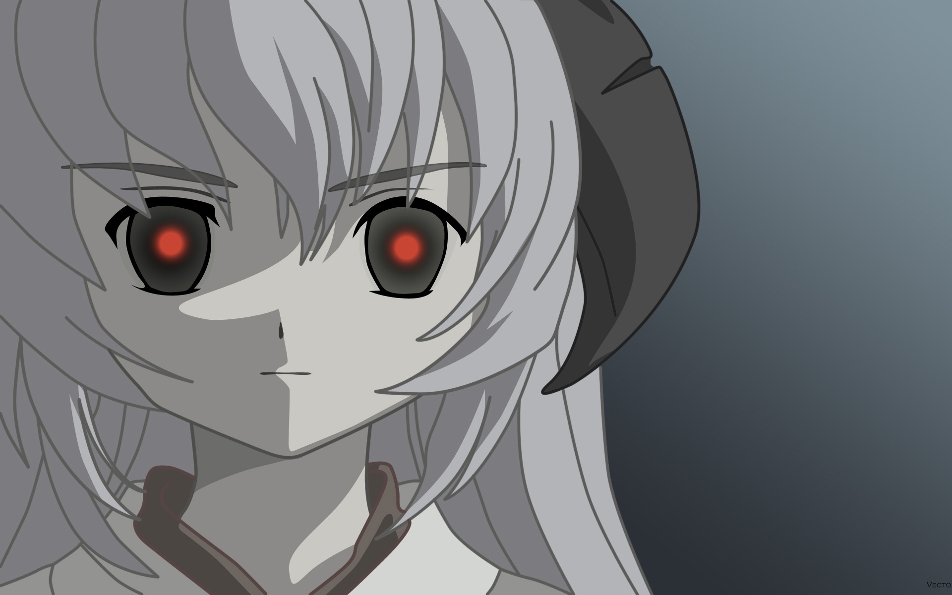 Картинки Hanyuu higurashi no naku koro ni, девушка, красные глаза, крупный план фото и обои на рабочий стол