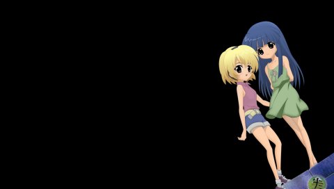 Furude rika higurashi no naku, koro ni houjou, девушки, молодые, улыбка