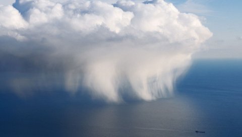 Ураган, шторм, плохая погода, облака, пароход