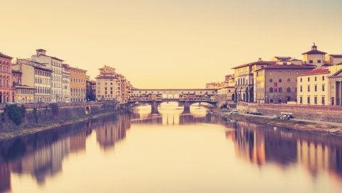 Ponte vecchio, florence, italy, river, bridge, building, day
