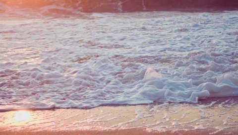 Пена, море, песок, вода
