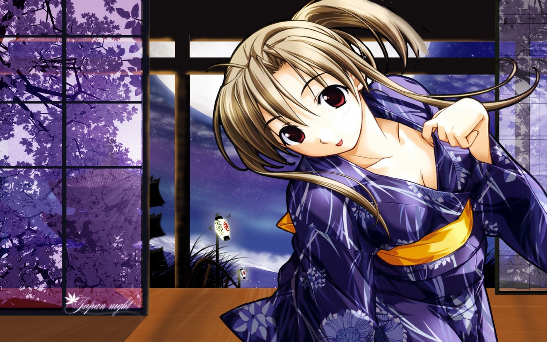 Картинки Девушка, кимоно, улыбка фото и обои на рабочий стол