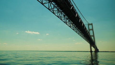 Мост, море, свет, вода, небо