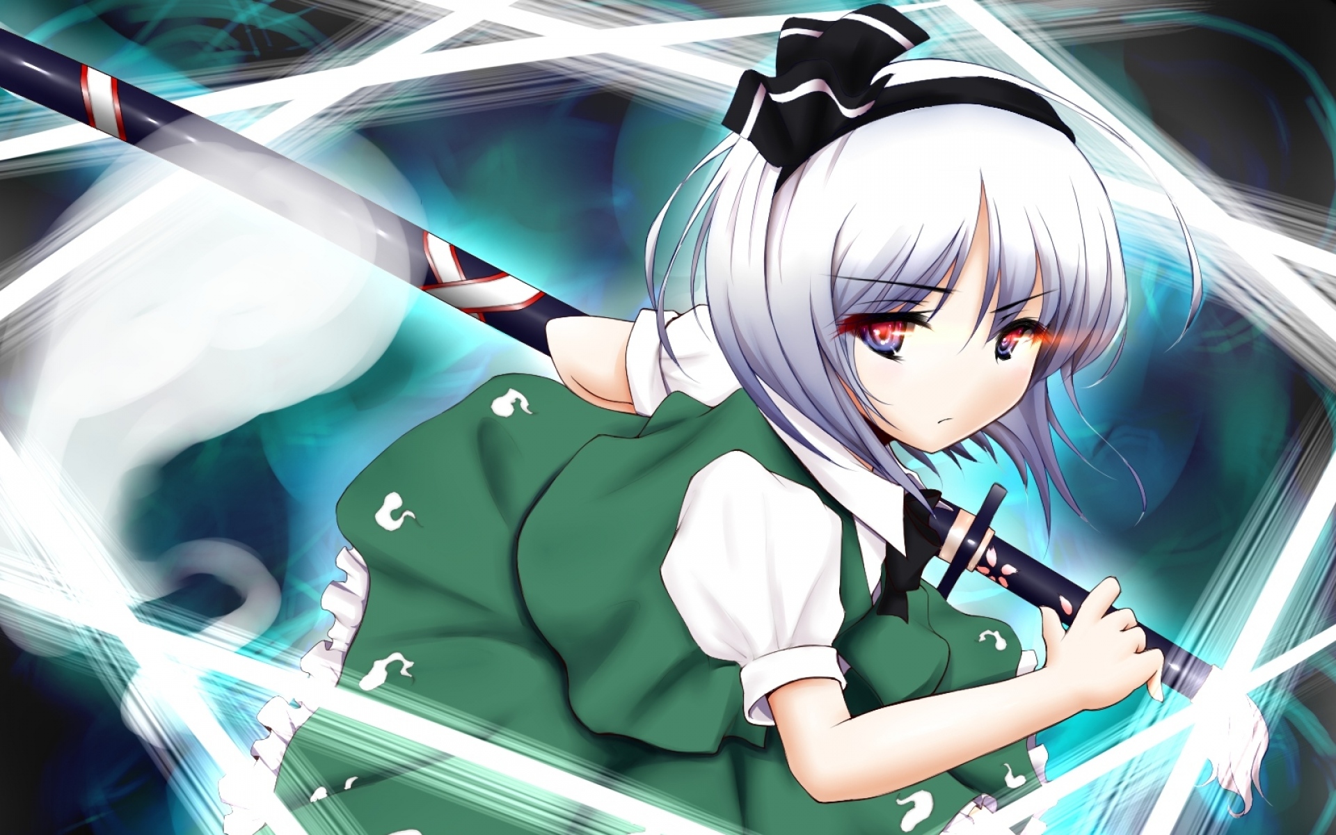 Картинки Konpaku youmu, девушка, катана, космос фото и обои на рабочий стол