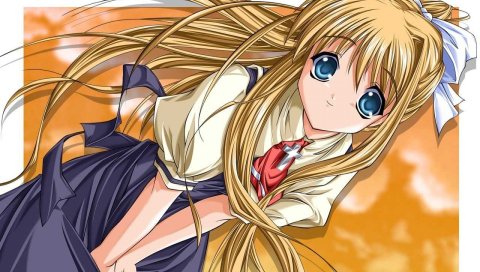 Воздух, kamio misuzu, девушка, блондинка, улыбка, милый
