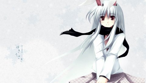 Bunnygirl, reisen udongein inaba, tateha, девушка, уши, юбка, шарф