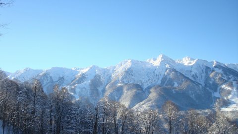 Горы, снег, Кавказ, хребет
