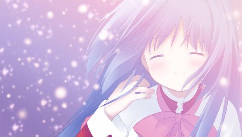 Kanon minase nayuki natsume eri, девушка, глаза закрыты,