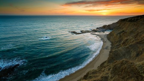 Побережье, море, высота, серфинг, скалы