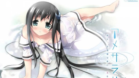 Chiyokawa rin, девушка, брюнетка, платье, румянец, осанка