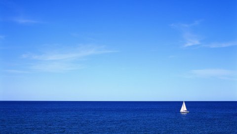 Море, небо, яхта, паруса, тишина, спокойствие