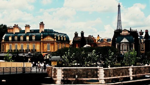 Европа, город, пейзаж, облачно