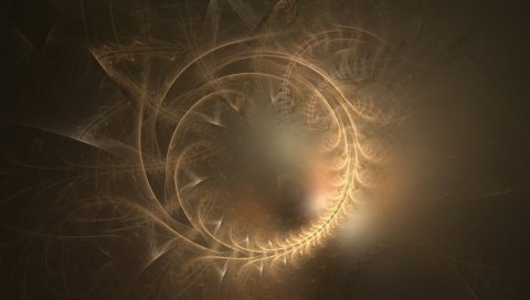 Темные, круги, линии, дым, свет