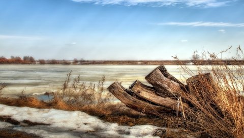 Заглушка, весна, снег, оттаивание, краски, краски, пейзаж