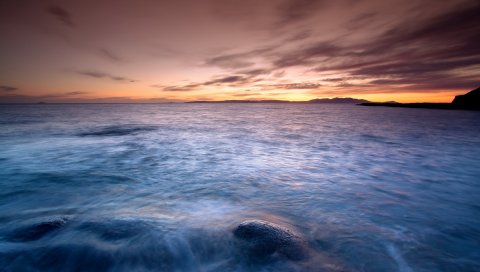Море, спокойствие, небо, вечер