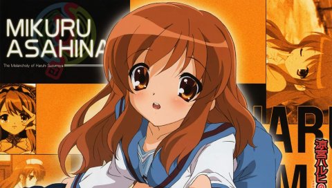 Mikuru asahina, девушка, открытый рот,
