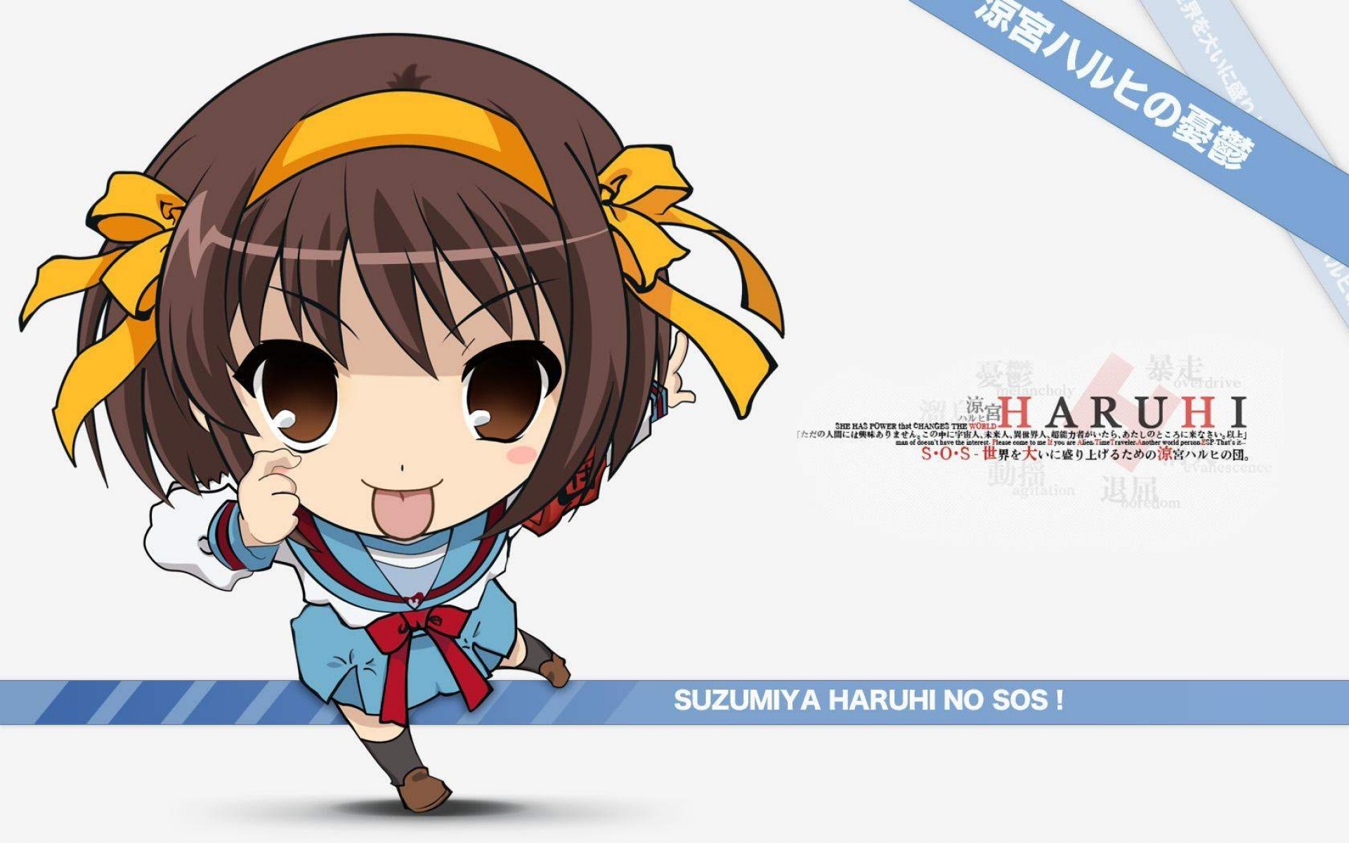 Картинки Chibi haruhi suzumiya, девушка, язык, смешной фото и обои на рабочий стол