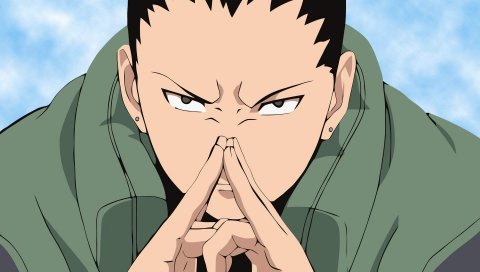 Shikamaru, мальчик, брюнетка, серьезный, небо