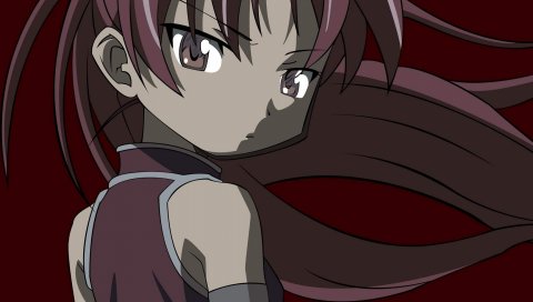 Kyouko sakura, девушка, взгляд, волосы, серьезные