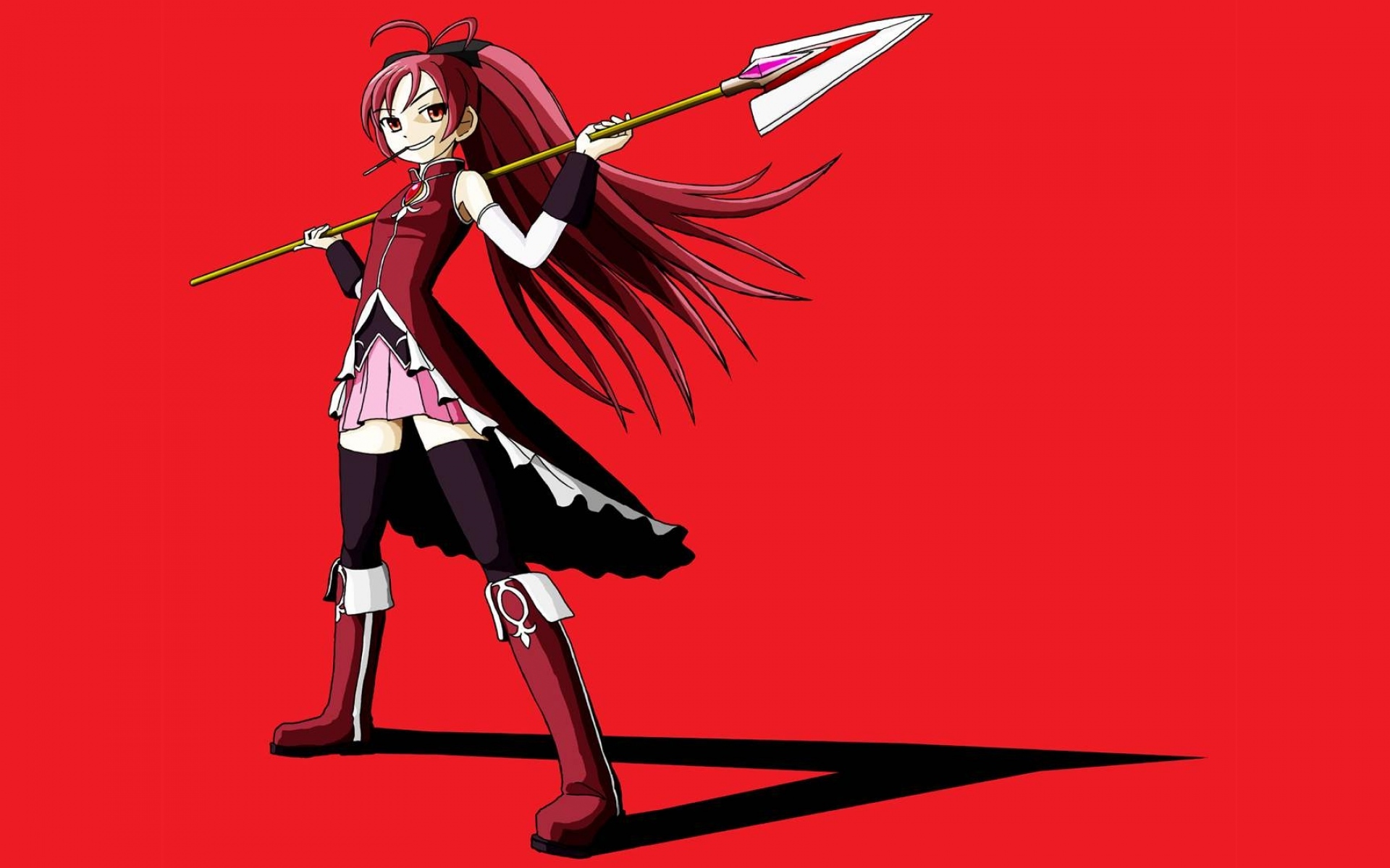 Картинки Kyouko sakura, девушка, улыбка, стрела, тень фото и обои на рабочий стол