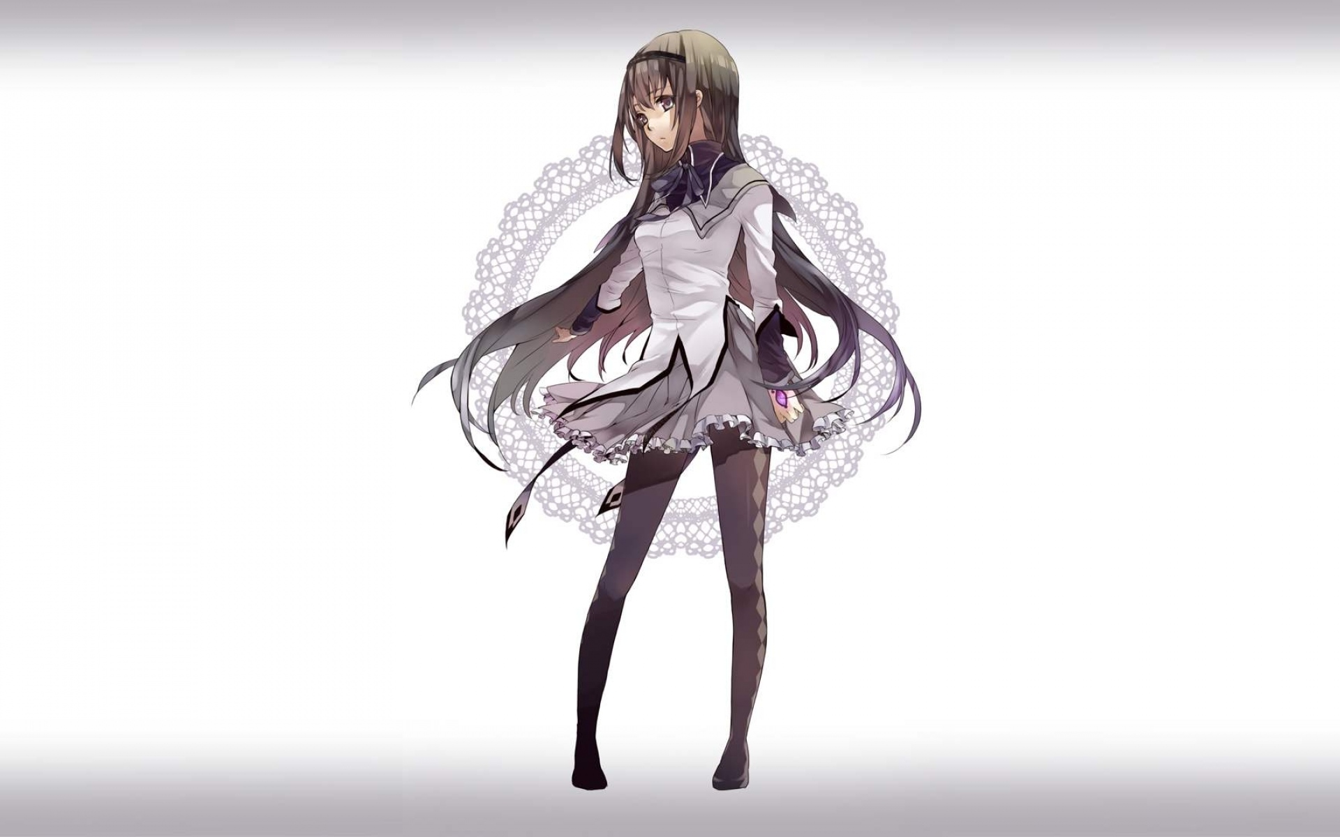 Картинки Akemi homura, девушка, брюнетка, ветер, волосы фото и обои на рабочий стол