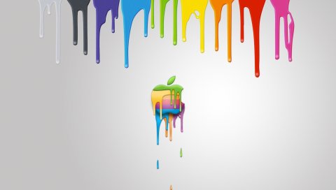 Яблоко, mac, бренд, логотип, красочный, краска