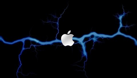 Яблоко, mac, бренд, логотип, молния, линия, свет