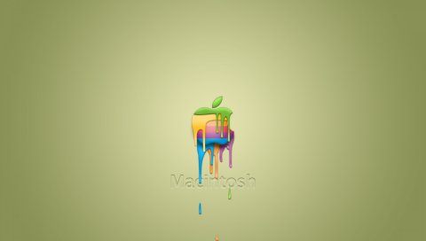 Macintosh, apple, mac, бренд, логотип, красочный, краска