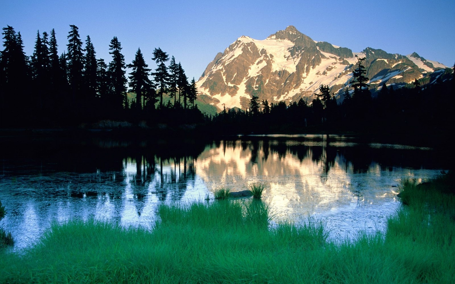 Картинки Горы, Вашингтон, озеро, тени, утро фото и обои на рабочий стол
