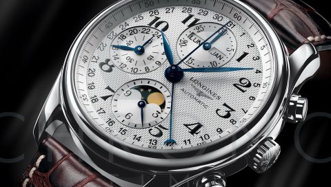 Longines, часы, циферблат, стрелки, макро, качество, стиль