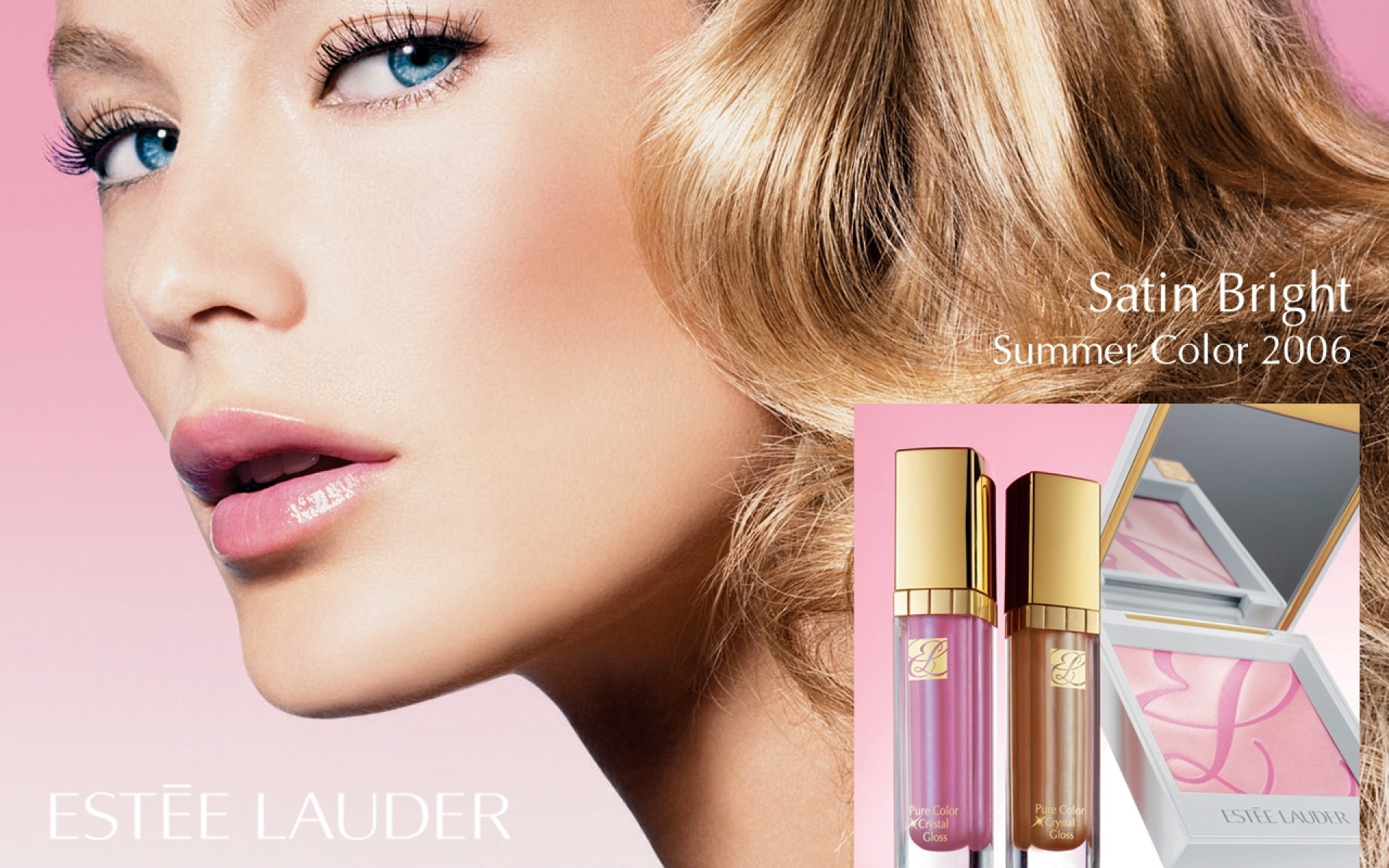 Картинки Estee lauder, девушка, блеск для губ, летняя коллекция фото и обои на рабочий стол