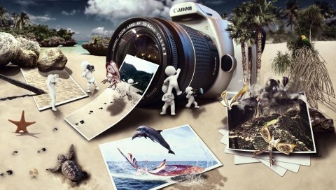 Канон, клип, камера, фотография, пляж