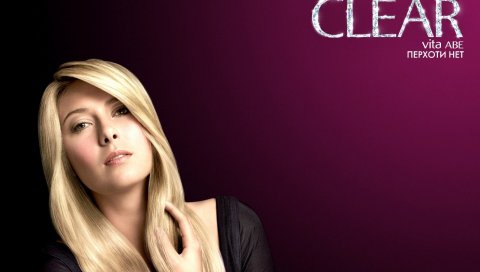 Чистая vita abe, maria sharapova, девушка, реклама, шампунь, перхоть не