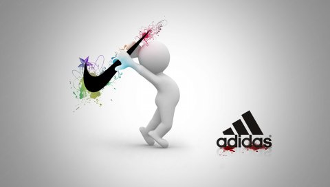 Nike, adidas, клип, конфронтация, бренды, логотипы