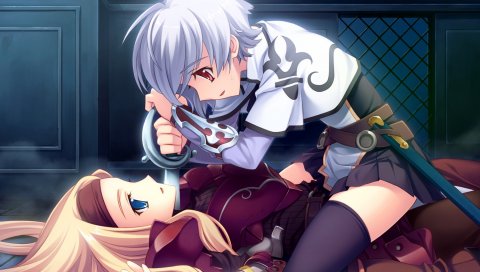 Boku no te no naka no rakuen, ellinor besch, игра cg, девушки, меч, поза