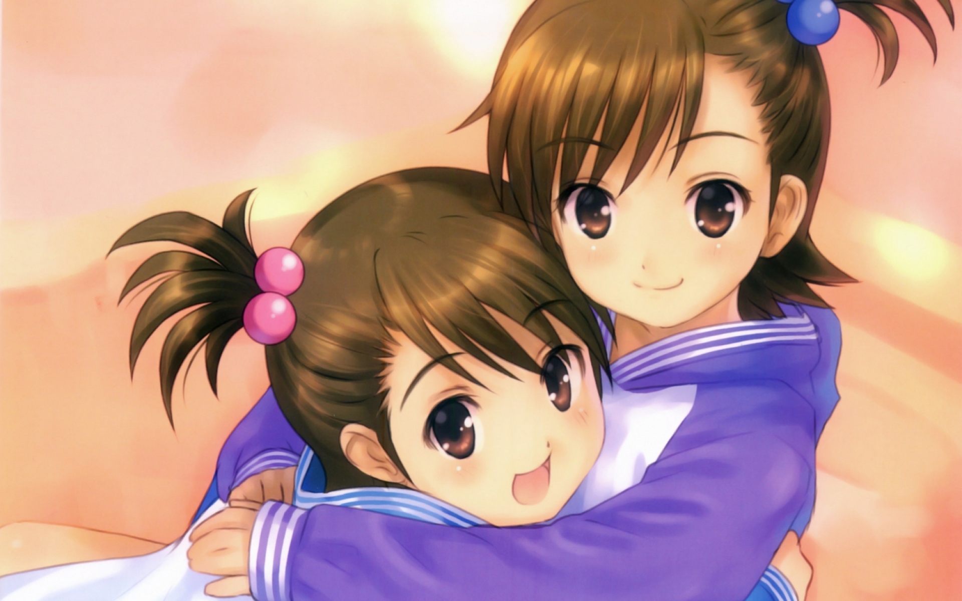 Картинки Futami ami, futami mami, girls, cute, hugs фото и обои на рабочий стол