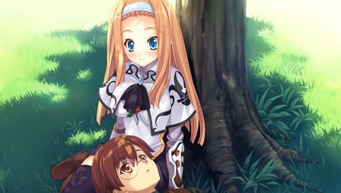 Boku no te no naka no rakuen, мальчик, девушка, отдых, дерево