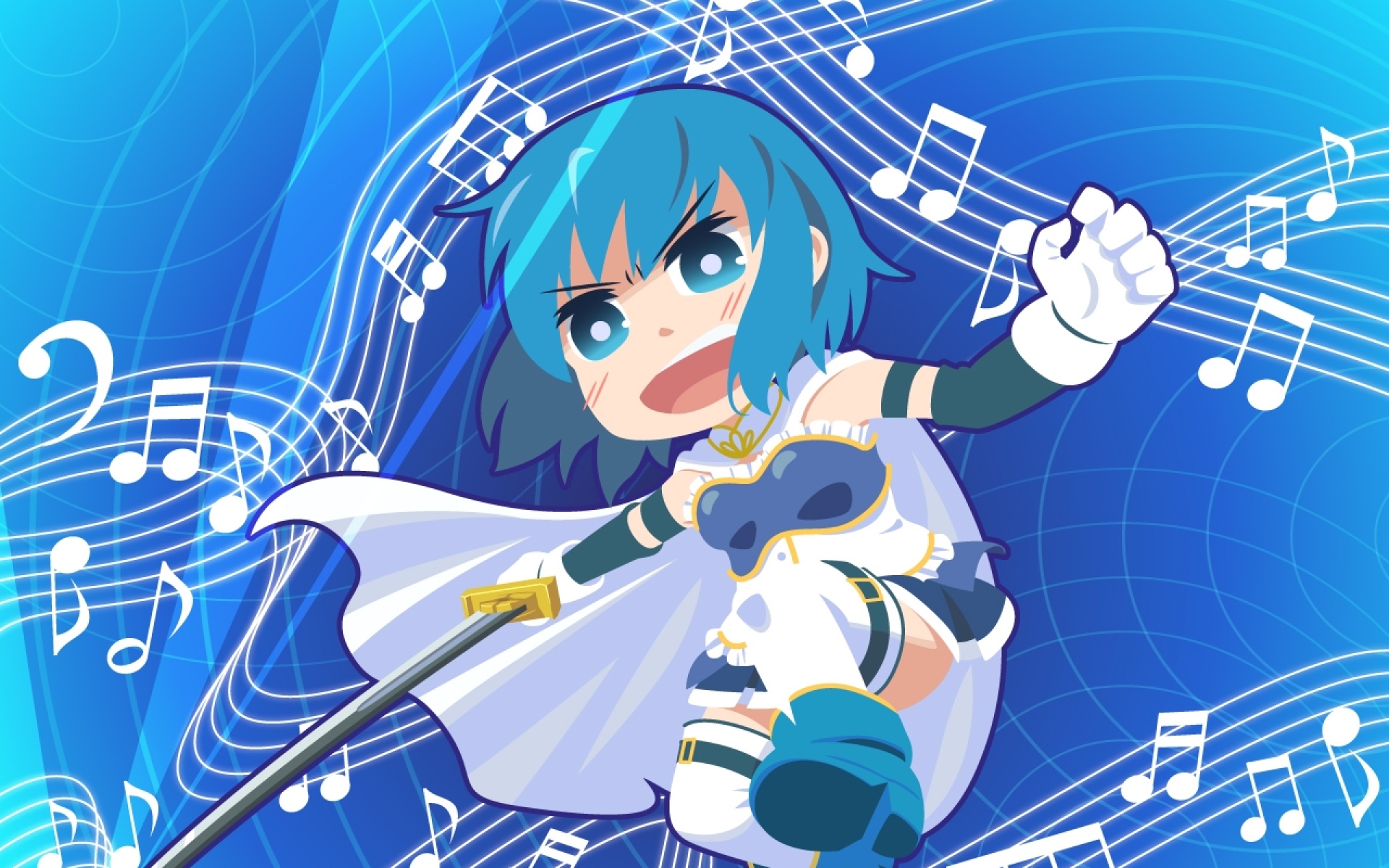 Картинки Akachuu no gema, chibi, девушка, меч, фото и обои на рабочий стол