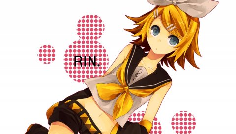 Харука-хару, kagamine ri, девушка, блондин, лук