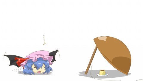 Chibi, haipa okara, remilia scarlet, sh, аниме, синие волосы, шляпа, ловушка