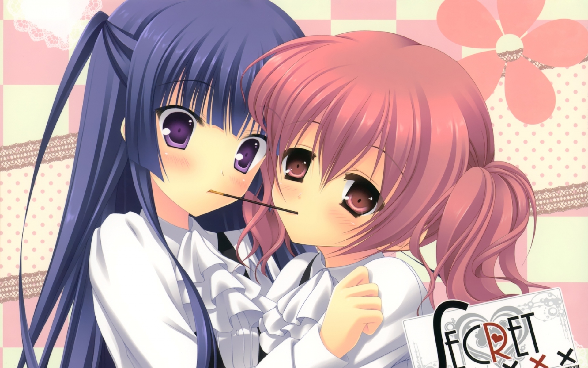 Картинки Hazumi rio, inu x boku ss, pocky, roromiya kar, girls, hug, фото и обои на рабочий стол