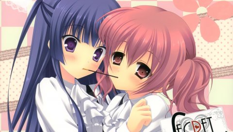 Hazumi rio, inu x boku ss, pocky, roromiya kar, girls, hug,