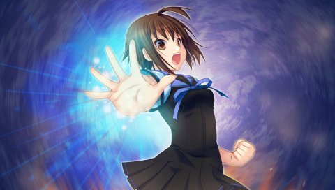 Игра cg, принцесса x-seifuku, девушка, брюнетка, блеск, космос