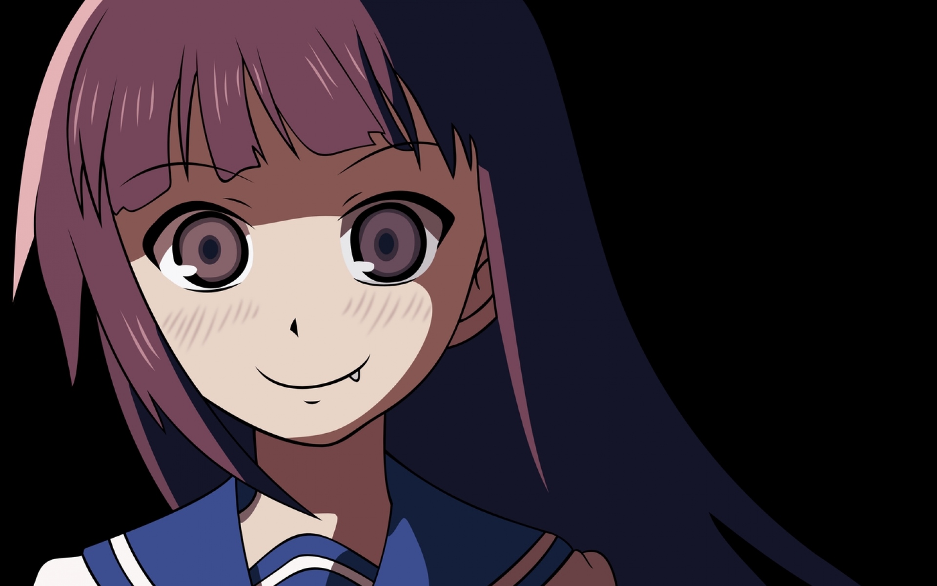 Картинки Bungaku shoujo-danshi koukousei, danshi, девушка, улыбка, клык фото и обои на рабочий стол