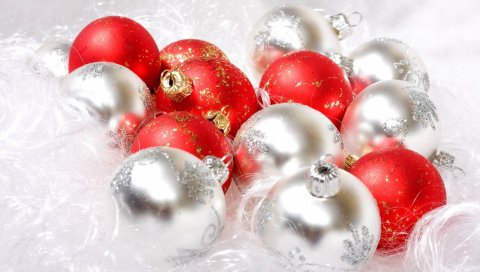 Рождественские украшения, воздушные шары, разные, яркие, блестки