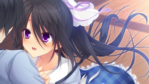 Игра cg, hazuki mikuri, сакура нет ответа, мальчик, девушка, брюнетка, челки