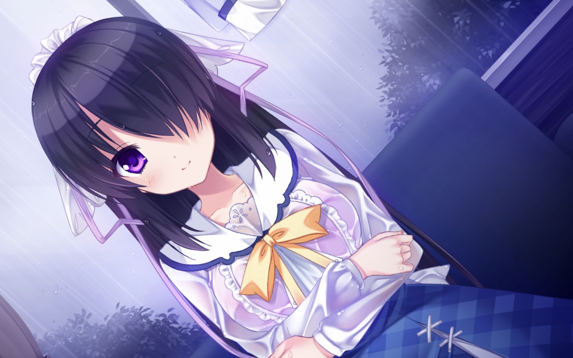 Картинки Игра cg, hazuki mikuri, сакура нет ответа, девушка, брюнетка, улыбка, молодой, взрыв фото и обои на рабочий стол