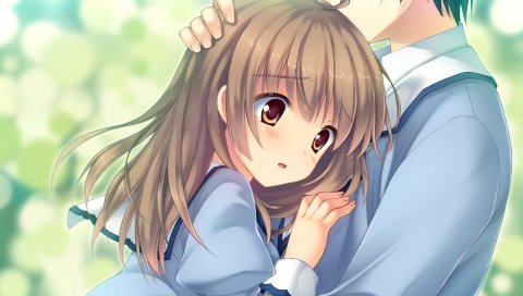 Asahina mai, игра cg, плед, сакура нет ответа, мальчик, девушка, объятия