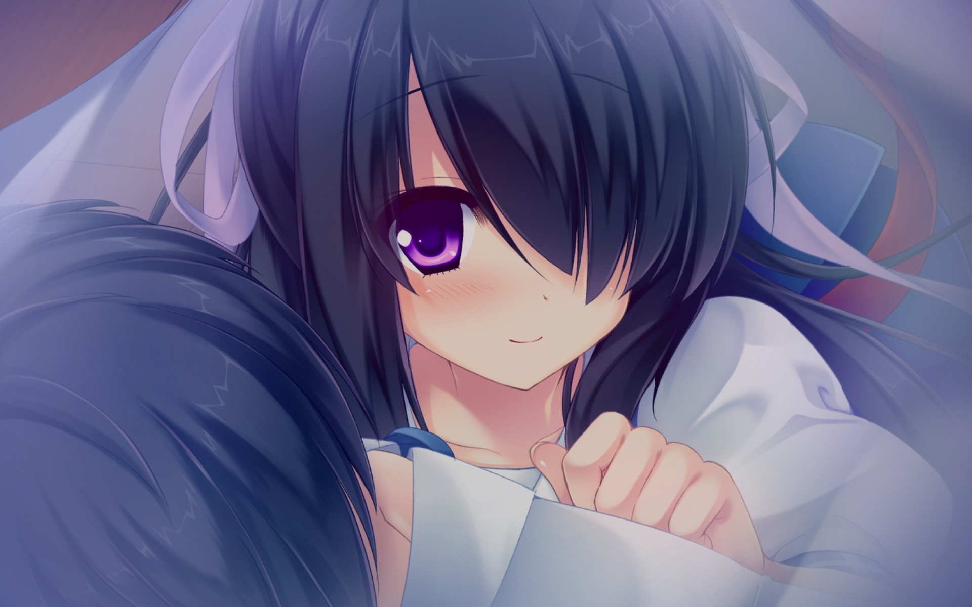 Картинки Ame cg, hazuki mikuri, sakura no reply, девушка, брюнетка, челка, улыбка фото и обои на рабочий стол